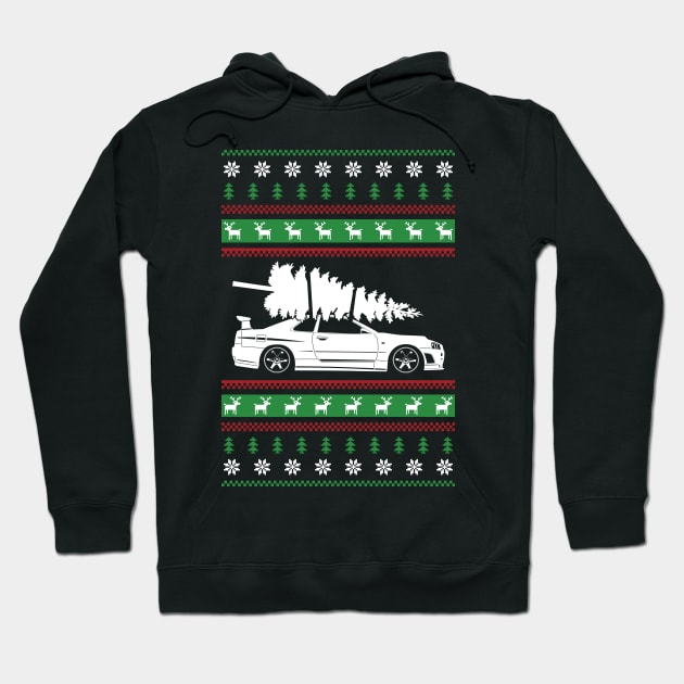 Christmas Nissan GTR R34 Hoodie by racingfactory